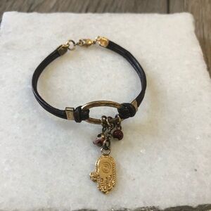 🔥SALE - any 4/$20.  Kids Leather and Gold Beaded Bracelet